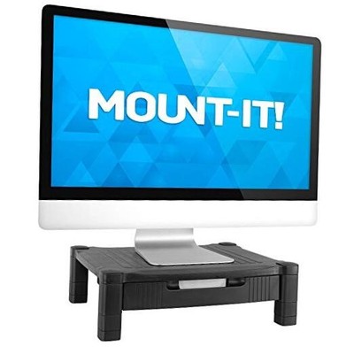  Monitor Riser with Drawer | Height Adjustable Monitor Stand with Sliding 