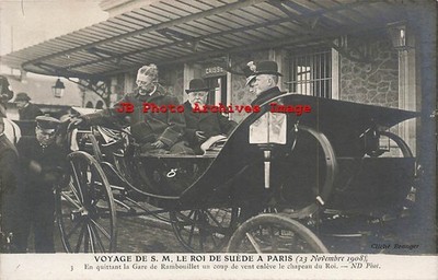 Swedish Royalty, RPPC, Sweden King Oscar II Visit Paris France