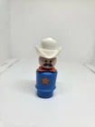 Vintage Fisher Price little people blue Sheriff western man/cowboy white hat