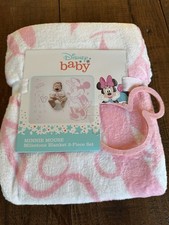 Disney Minnie Mouse Baby Milestone Blanket and Marker Infant NWT 2 Piece Set