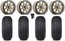 ITP Inertia Bdlk 15" Wheels Br +40mm 35" Regulator 2 Tires Kawasaki Mule Pro