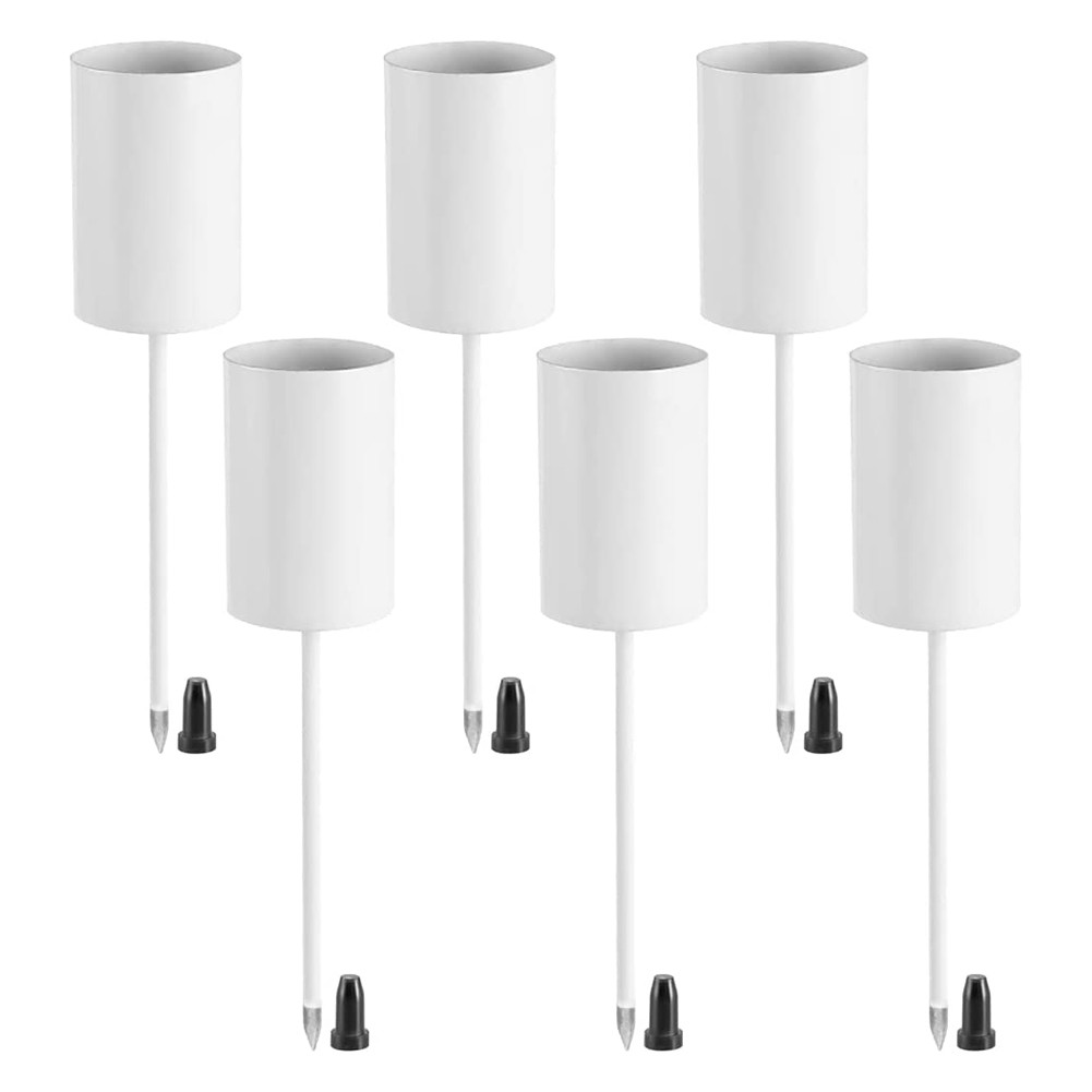 S Candle Holder, Taper Candles With Skewer 6pcs White N2s973