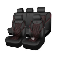 CAR PASS 3D Foam Mesh Leather Car Seat Covers Full Set,Breathable Mesh Faux L...