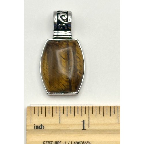 Lia Sophia Silver Tone Tigers Eye Pendant - Afbeelding 6 van 7