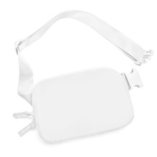 Belt Bag for Women Two-Way Zipper Cross Body Fanny Pack White Mini Belt Bag