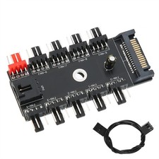Fan Hub 4 Pin PWM Integrated Power Adapter Cable 1 to10 Splitter For CPU Cooling