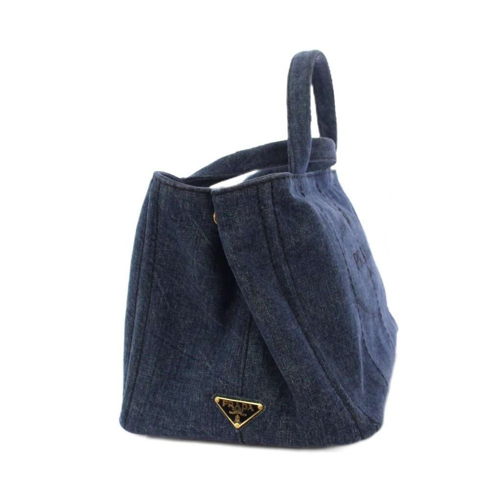 PRADA Canapa Denim Handbag Tote Bag Shoulder Bag 2WAY Blue 1BG642 KH OH Ladies f thumbnail 2