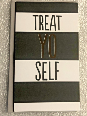GRADUATION GIFT CARD RECYCLED PAPER GREETINGS ''TREAT YO SELF CONGRATULATIONS...''