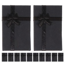 12 Pcs Cardboard Jewelry Boxes With Ribbon Bow Bracelet Organizer Ear Stud Wrap