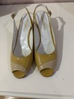BRUNO MAGLI PEEP TOE SLING BACK BI-COLOR LEATHER WEDGE SANDALS SZ.8.5 ITALY — photo 6