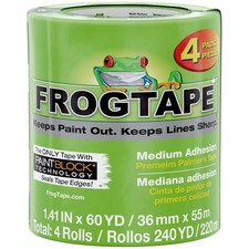 Medium Adhesion Painters Tape, Clean Removal, Green, 4 Rolls