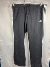 Adidas Mens Black White 3 Stripes Drawstring Straight Sweatpants Size 4XL NWOT