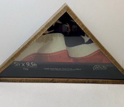 Green Tree Gallery 25.4 X 12.6 X 3.5  Flag Display Frame For 5  X 9 .5  Flag NEW