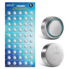 PGSONIC 50 Pack LR44 Batteries, 1.5 Volt Alkaline Button 50 Count Pack of 1 