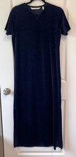 Vintage Victoria's Secret Country Velvet Midi Nightgown Size M Blue VV109