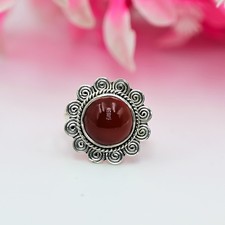 Orange Carnelian Ring, 925 Sterling Silver, Handmade Ring, Designer Ring Gift  