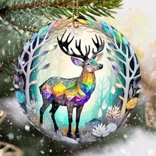 Ceramic Elk Ornament - Christmas Ornaments - Elk-s123