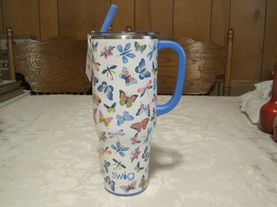 SWIG LIFE INSULATED STAINLESS STEEL 40 OZ MEGA MUG BUTTERFLY BLISS