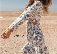 PrettyLittleThing floral A line corset dress Size 12 New