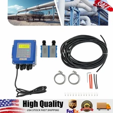 Ultrasonic Flow Meter Flowmeter Liquid Flow Meter IP67 with Clamp-on Transducers