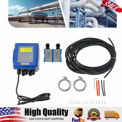 Ultrasonic Flow Meter Flowmeter Liquid Flow Meter IP67 with Clamp-on Transducers