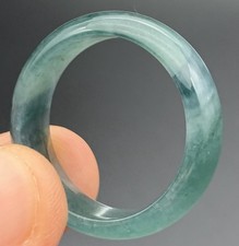Video Certified Green Natural A Jadeite Jade Round Circle Ring NO. 11  420098
