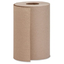 Genuine Joe Hardwound Roll Towels, Kraft, 7.9" x 350', 12 Count, Embossed