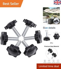 6er Set M8 gerändelte Rändelschrauben-Griffknöpfe - Vollgewinde, rostfrei