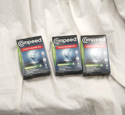 lot of 3 Compeed Sports Mix Medium Advanced Blister Care 9Gel Cushion 12/25
