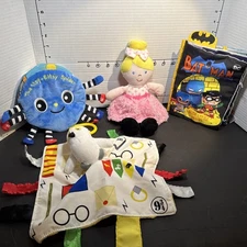 Set Of 4 Baby  - Crinkle Books X2 , Doll Plush Rattle And Harry Potter Lovey Lot