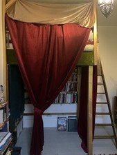 Amazing Custom Alcove High Bed with Bookshelves & Wardrobe / Storage underneath