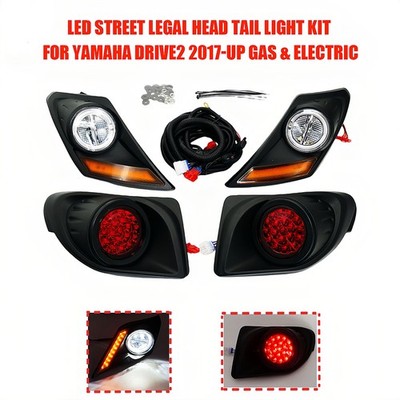 LED Deluxe Street Legal G&E Golf Cart Light Kit For Yamaha Drive2 2017-Up