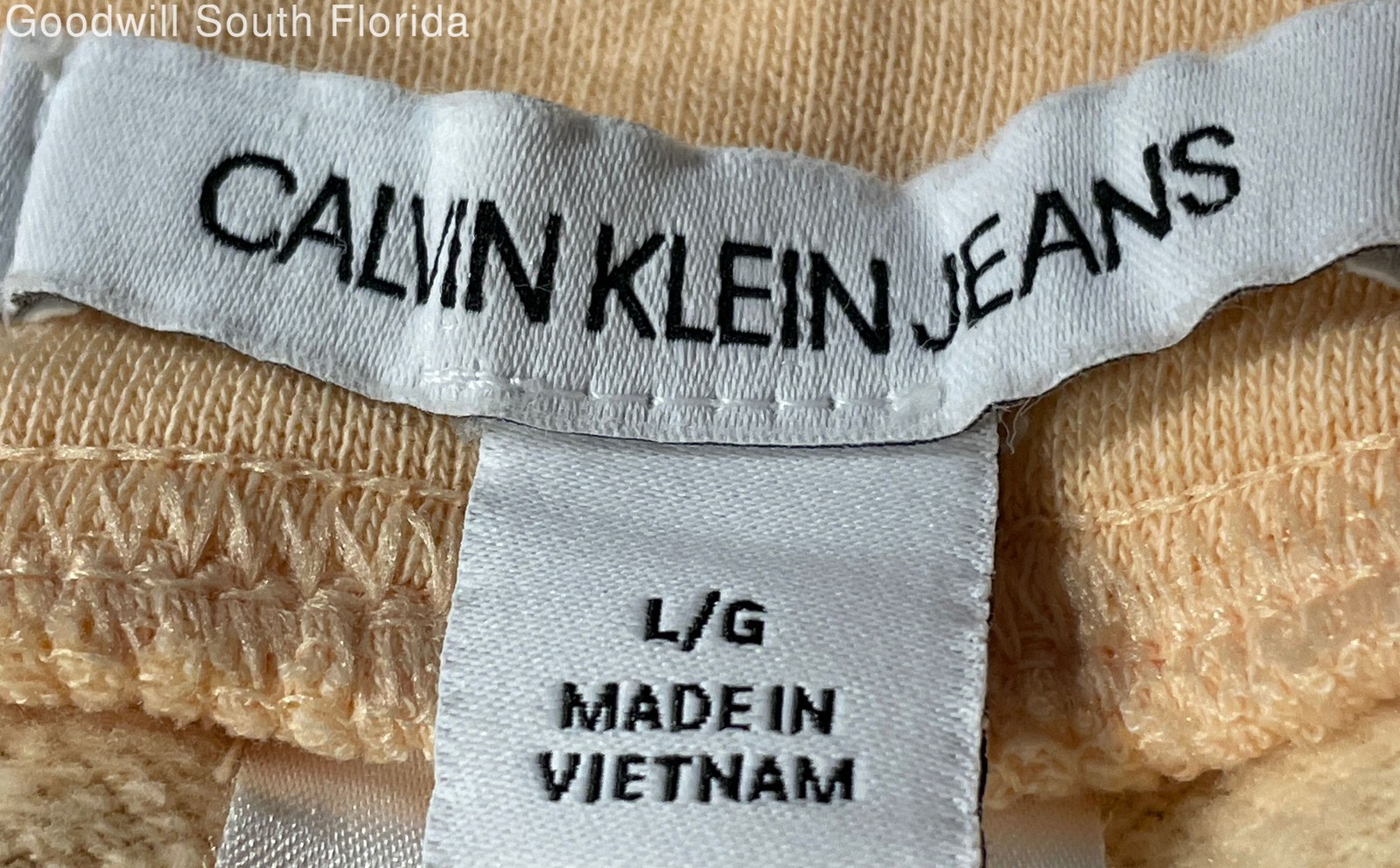 Calvin Klein Jeans Womens Melon Drawstring Chino Shorts Size L With Tags thumbnail 3