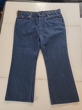 Vtg Levi's 517 Orange Tab Jeans 42x30 Mens Dark Wash Bootcut Made in USA Denim