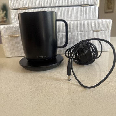 Ember Temperature Control Smart Coffee Tea Mug Black 14oz W/ Charging Base Works