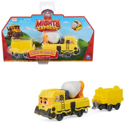 Mighty Express Push-and-Go Zug Baut-es Bruno mit Güterwaggon - handbetriebener Z