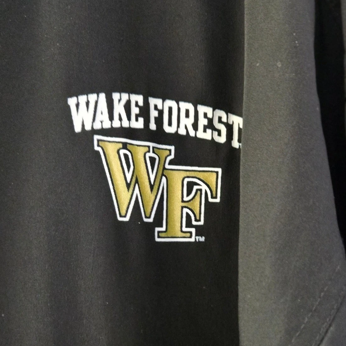 Champion Wake Forest Demon Deacons Mens Large Black Quarter Zip Windbreaker L - product detail image 2
