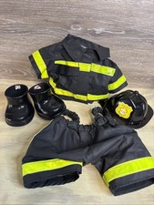 Build-A-Bear Firefighter Helmet and Uniform Black