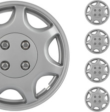 4pcs Set of 14-Inch Silver Hubcaps can be Easily Installed on Car Truck SUV,Suit
