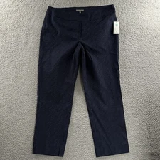 Erica Taylor Womens Pants Blue Size 3X Karen Straight Leg Printed Rayon Blend