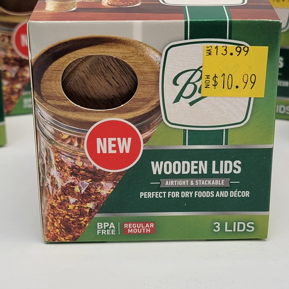 5 CAJAS - BOLAS Tapas de madera herméticas y apilables - Se adapta a frascos de albañil bucal regulares Foto 2 de 4