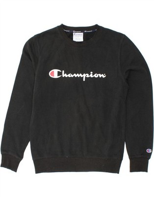 CHAMPION Herren Grafik Sweatshirt Pullover Small Schwarz Baumwolle AW50