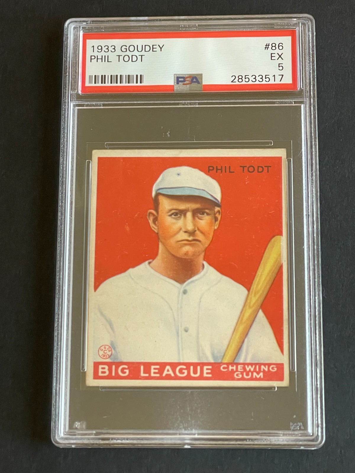 1933 Goudey Phil Todt PSA 5 EX #86