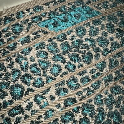 10 Yards Natural/Turquoise  Animal Color Decorative Trim. 2  Thick.