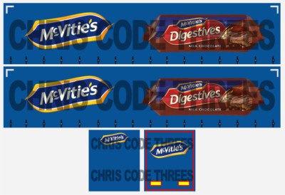 Code 3 selbstklebendes Vinyl Anhänger Aufkleber - McVitie's - 1/50 1/76 1/148 1/87 1/64