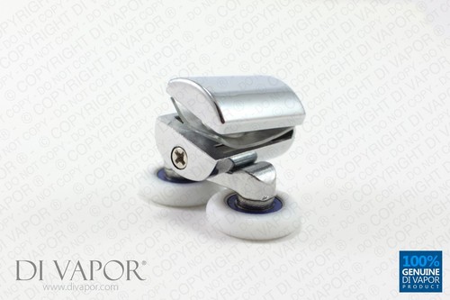 Corredor de puerta de ducha de metal de doble rueda superior Di Vapor (R) | vidrio de 4 mm a 6 mm | zinc - Imagen 5 de 8