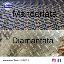 Lamiera Diamandata - Mandorlata Alluminio Spessore 1,5-2-3-4-5 mm Vari Formati