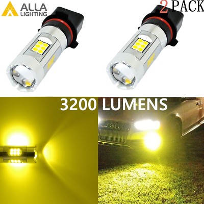 Alla Lighting LED Fog DRL Driving Daytime Running Light Bulb Lamps Golden Yellow