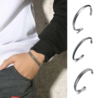 Armreif Edelstahl modern nordisch Wikinger Stil Armreif