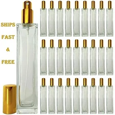 100ml 3.3oz empty perfume thick glass tall spray bottles gold atomizer decant
